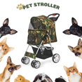 thumbnail image 2 of Pet Stroller (Camouflage) Dog Cat Small Animals Carrier Cage 4 Wheels Folding Flexible Easy to Carry for Jogger Jogging Walking Travel Up to 30 Pounds with Sun Shade Cup Holder Mesh Window, 2 of 10