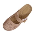 thumbnail image 2 of Samdudou Closed Toe Sandals Womens Dressy Summer Mules Back Strap Casual Summer Beach Flats Cut Out Breathable Walking Shoes, 2 of 6