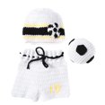 thumbnail image 1 of KAKOWELY Traje de 3 piezas para fotografía de bebé, adorable jugador de fútbol, ropa infantil, 1 of 4