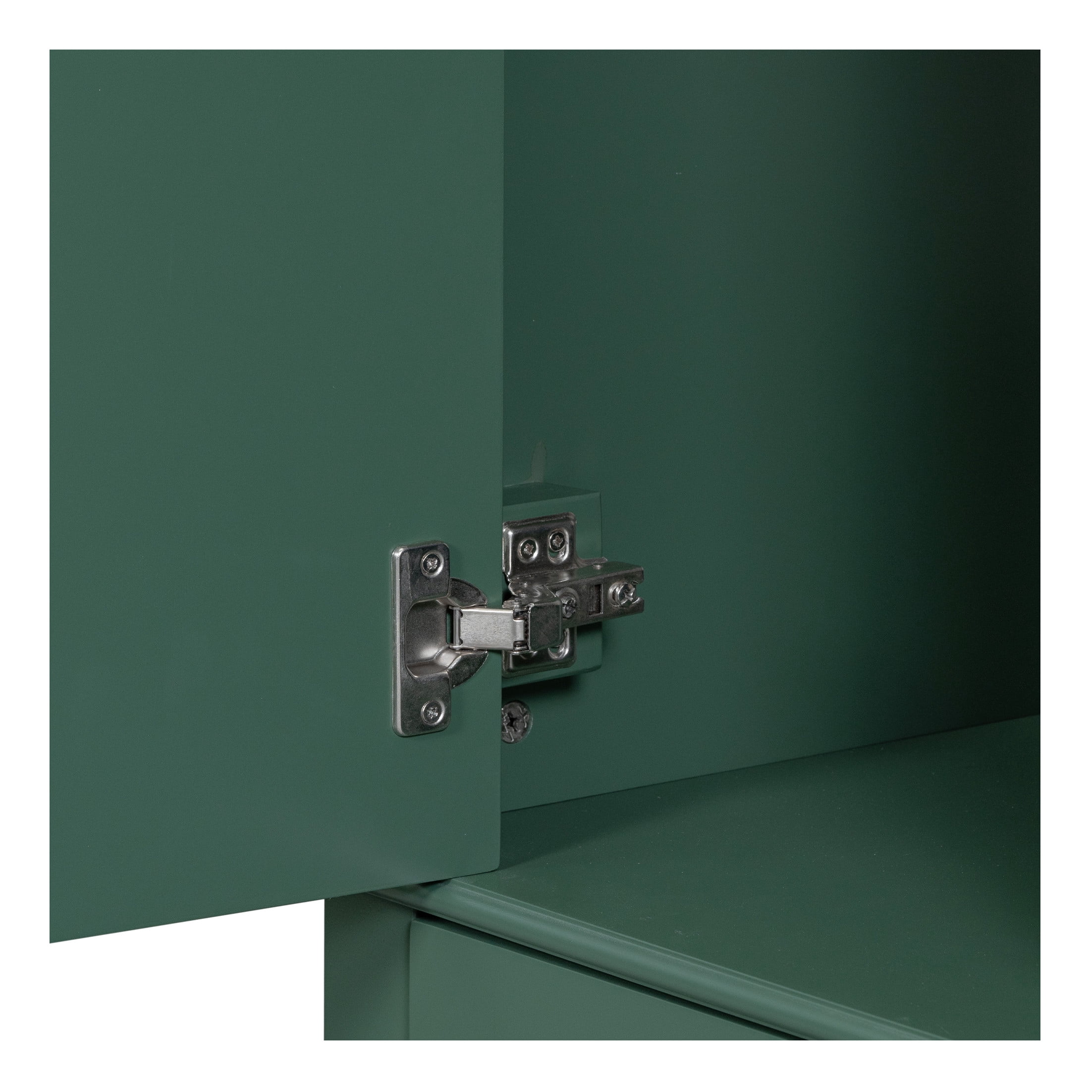 Nyveth Modern Bathroom Vanity with Ceramic Sink, Shelves, Drawers, Wood, Green