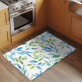 thumbnail image 2 of 2x3 Ft Entryway Area Rug, Blue Green Botanical Kitchen Rug Runner Washable Floor Mat, Pastoral Summer Spring Leaf Non Slip Indoor Door Mat Throw Carpet for Bathroom Living Room Bedroom, 2 of 8