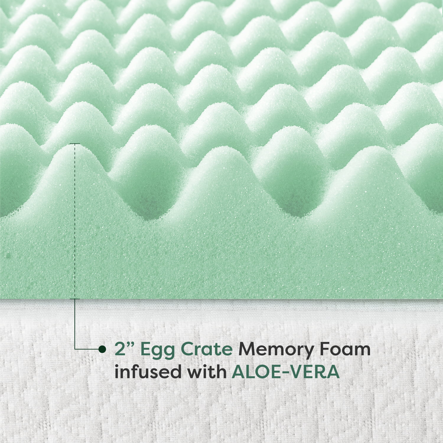 Mellow 2 in. Cooling Gel Egg Crate Memory Foam Mattress Topper, Blue