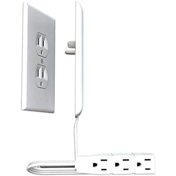 GFDYREE Sleek Socket Ultra-Thin Electrical Outlet Cover with 3 Outlet Power Strip and Cord Management Kit, 3-Foot, Standard Size