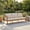 Teak Finish + Beige Cushion, variant on Christopher Knight Home 76" Acacia Wood 3-Seater Outdoor Patio Sofa with Beige Cushions, Teak Finish