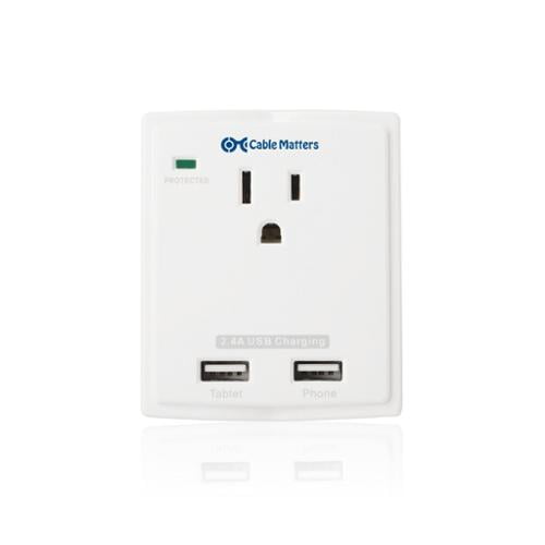 Surge Protectors White 1080J Woods 41008 Surge Protector One 3prong