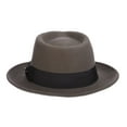 thumbnail image 2 of Scala Classico Men's Crushable Wool Felt Fedora (Grey, Small), 2 of 5