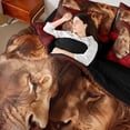 thumbnail image 4 of Homewish Romantic Lion Animal Bedding Comforter Set, Red Rose Flower King Bedding Sets, Couple Valentine's Day Reversible Bed Sheets, Lightweight Room Decor, 4 of 7