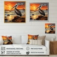 thumbnail image 4 of Designart "Sunset Harmony with Shoreline Pelican I" Animals Framed Wall Art - Yellow Pelican Bedroom Framed Canvas Wall Art, 4 of 6