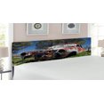 thumbnail image 2 of Vintage Car Headboard, Old Car Trees Greenery in the Famous Route 66 Road in USA Rustic Home Art, Upholstered Decorative Metal Bed Headboard with Memory Foam, King Size, Brown Green Blue, by Ambesonne, 2 of 4