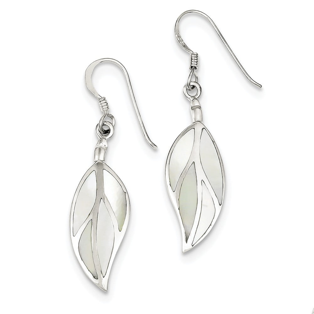 Mother of pearl leaf earrings Clearance