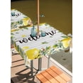 thumbnail image 2 of Square Outdoor Tablecloth with Umbrella Hole Lemon Farmhouse Outside Table Cloth Waterproof Patio Table Cover Summer Fruit Botanical Grey Wooden Zipper Tablecloths for Picnic Party Camping 54x54 Inch, 2 of 8