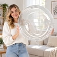 thumbnail image 3 of 36 Inch Clear Bobo Balloons, 8PCS Large Opening Round Transparent Balloons for Wedding, Birthday Party Decoration, 3 of 6