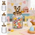 thumbnail image 1 of Dianli Easter Candy Jar Kitchen Storage Decorative Candy Dispenser Rustic Easter Glass Jar With Lid Cute Treat Container for Party Table Gift Stash Storage, 1 of 7
