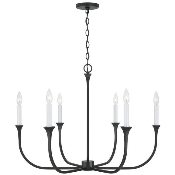 Capital Lighting 452361BI Decklan 6 Light 32" Wide Taper Candle Style Chandelier - Grey