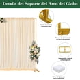 thumbnail image 4 of Arco de Globo para Boda Soporte de Fondo para Fiesta, Kit Aro Cuadrado Dorado para Decoración de Globos Marco Globos Flores, Base Arco Metal Desarmable para Ceremonia Jardín Evento Novia, 4 of 4