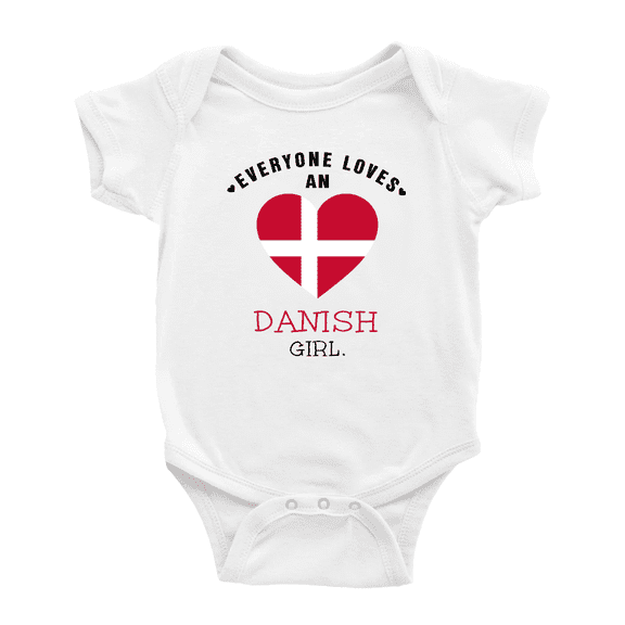Everyone Loves an Danish Girl Cute Baby Bodysuits Newborn Clothes (White, 6-12 Months)