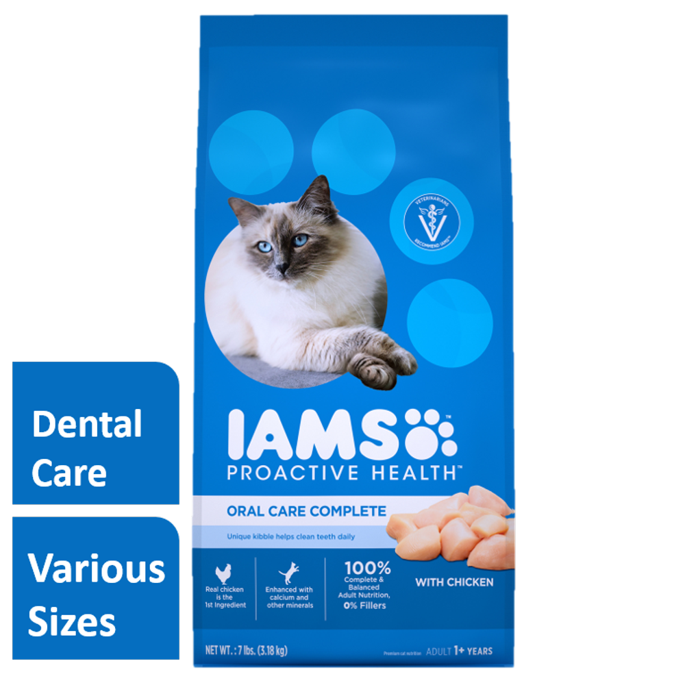 Iams Proactive Health Oral Care Complete with Chicken Adult Dry Cat Food, 7 lb