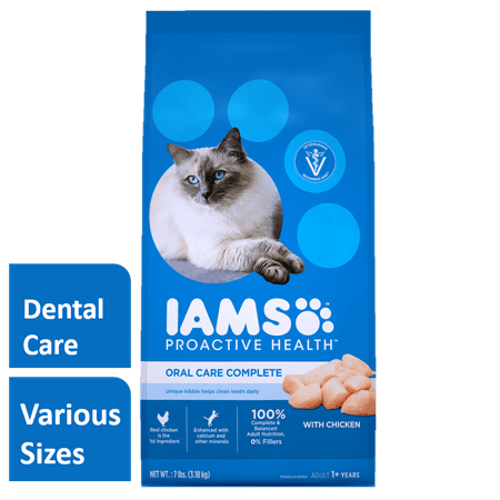 Iams Proactive Health Oral Care Complete with Chicken Adult Dry Cat Food, 7 (Best Dental Cat Food)