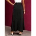 thumbnail image 3 of Womens Skirts Spring Summer Tie Waist Ruffle Skirt Silk Elegant High Waist Cocktail Party Wedding Flowy High-Low Hem Formal Skirt, 3 of 4