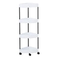 thumbnail image 1 of Carrito organizador de cocina con ruedas bloqueables, estante rodante y cesta de almacenamiento de varios niveles. Blanco, 1 of 9