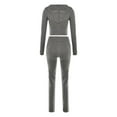 thumbnail image 4 of REORIAFEE Outfits for Women Loose Casual Suit Yoga Set Women Fashion Sweater High Waist Elastic Hooded Suit Women Knit Suit Gray M, 4 of 9
