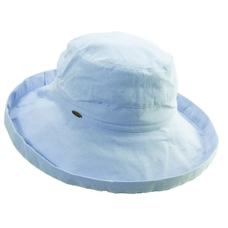 Scala Collezione Women's Cotton Big Brim Hat BLUE O/S