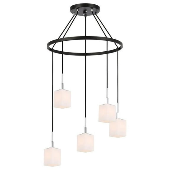 Woodbridge Lighting Langston 5-Light Metal Chandelier in Chrome/Bronze