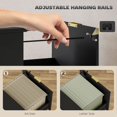 thumbnail image 3 of Lockable 3-Drawer Filing Cabinet with Fluted Fronts and Gold Pulls, Black MDF Mobile File Cabinet with Adjustable Rails for A4 Letter Files, Printer Stand for Home Office, 3 of 7