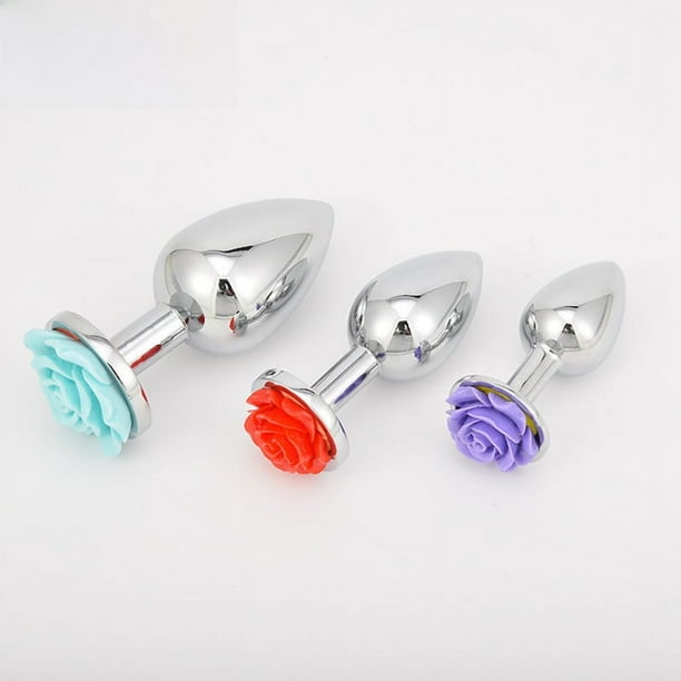 Tapón anal de metal rosa multicolor para habitación trasera, juguetes alternativos para habitación trasera, juguetes sexuales