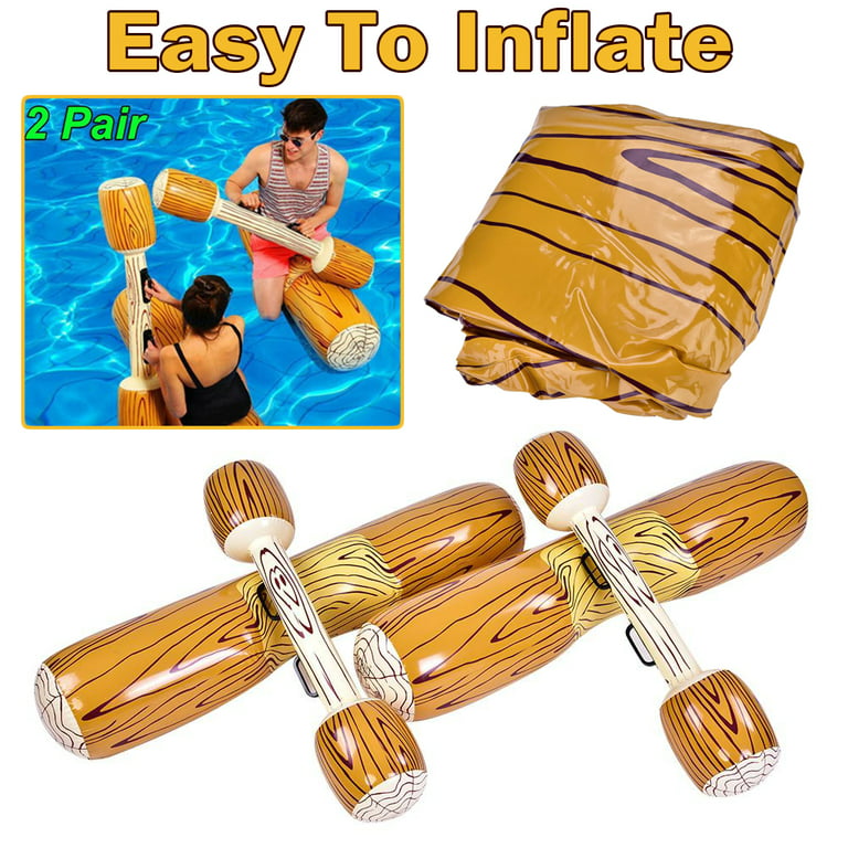 LV. Life Wood Shape Water Sport Float Inflatable Log Toy for Swimming Game Party Entertainment, Water Float Toy,Children Toy in Water, Size: Approx.