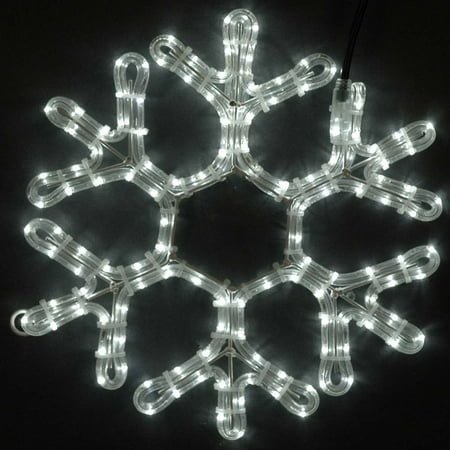 American Lighting Rope - Novelty Lights Christmas Snowflake LED Rope Light Sculpture, Pure White
