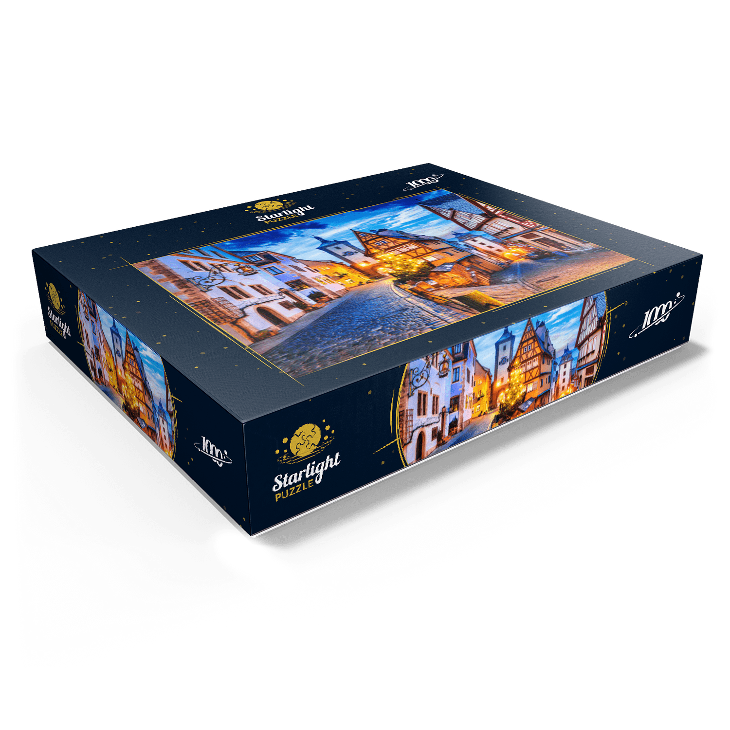 MyPuzzle - Rothenburg Ob Der Tauber By Night, Romantic Road In Bavaria, Germany - Premium 1000 Piece Jigsaw Puzzle for Adults