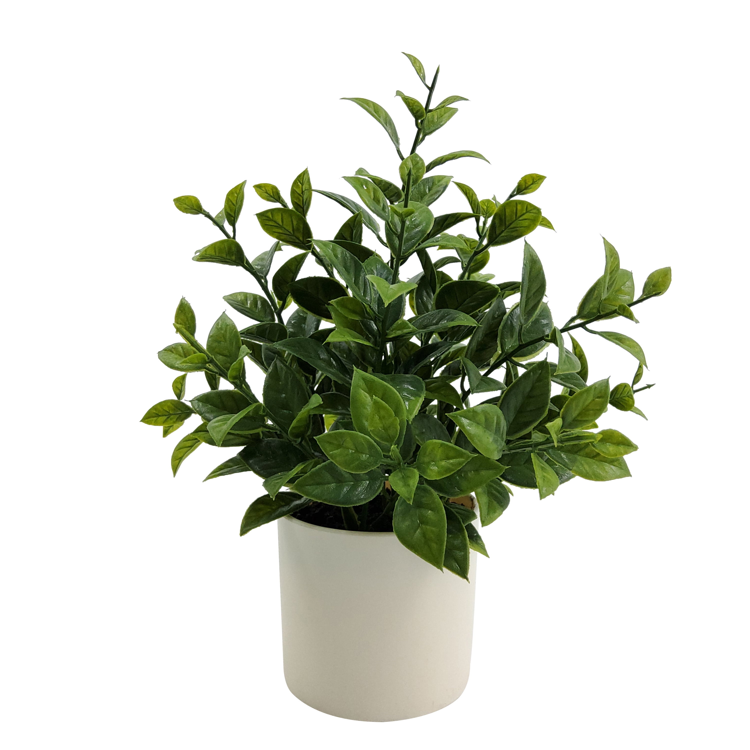 Mainstays Indoor Artificial 9in Tea Leaf in Pot, Green Color.