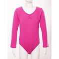 thumbnail image 7 of Hansber Girls Fleece Lined Bodysuit Long Sleeve Ballet Leotard Kids Dance Undergarment Thermal Hot Pink 120, 7 of 7