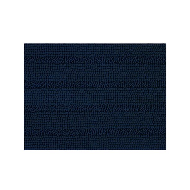 Billuyoard Alfombra de baño asequible y multifuncional para cualquier habitación Fácil de instalar Antideslizante Absorbente Elegante Juegos de accesorios de baño Azul marino 50*80