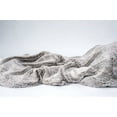 thumbnail image 5 of Luxury Grey Faux Fur Throw Blanket and Back Fleece, 5 of 14