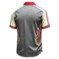 thumbnail image 3 of Mexico 2026 Soccer Cup Fan Jersey for Men, Button Down Short Sleeve Shirt with Winged Totem & Retro Print, Lightweight Breathable Stretch Athletic Top, 1 PC Gray M, 3 of 5