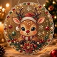 thumbnail image 4 of Christmas Reindeer Pearl Diamond Art Suncatcher Kit,Diy Rhinestone Adiy Rhinestone Painting Beginner Craft,Xmas Hanging Ornament for Wall Tree Window, 4 of 8