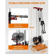 Memoryfield Wall Mount Cable Machine Dual Pulley Cable Crossover, 19 Positions, 400 lb Capacity, Home Gym Strength Training