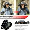 thumbnail image 4 of Outdoor Wide Brim Sun Hat with 2 Solar Fan Sun Bucket Hat for Men Women UPF 50+ Bucket Fishing & Beach Hat with Fan Built in, Men's Wide Brim Solar Fan Outdoor Fishing Hat (Army Green Ink), 4 of 6