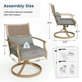 thumbnail image 3 of Poteban Patio Swivel Chairs Set of 6, Outdoor Dining Chairs with Deep Seat Cushion, All Weather Swivel Rocker Chairs with Hand-Painted Metal Frame, for Backyard Deck Lawn (Gray), 3 of 8