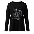 thumbnail image 4 of Blusa de manga larga con cuello redondo y estampado de calavera a la moda para mujer Pompotops  gfhjh16740, 4 of 6