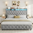 thumbnail image 3 of Bed Frame with 4 Storage Drawers, USB Charging Station, Led Lights, No Box Spring Needed, Easy Assembly, 3 of 14