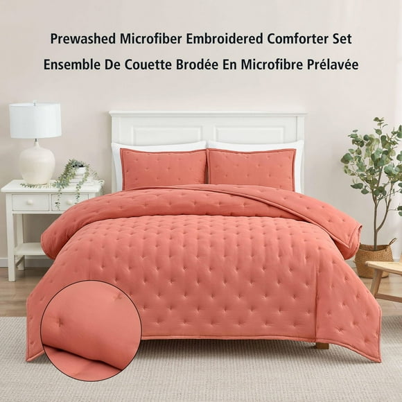 Mainstays 3-Piece Comforter Set, Terracotta Dream, Double Queen