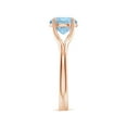 thumbnail image 3 of Angara Natural 1.6 Ct. Aquamarine Solitaire Ring in 14K Rose Gold for Women (Ring Size: 4.5), 3 of 10
