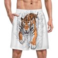 thumbnail image 1 of NICKSUN Shorts de Pyjama Amusants pour Hommes, Bas de Pyjama Doux avec Poches, Tigre, S, 1 of 6