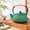 Green, variant on Green Cast Iron Teapot with Infuser, Enameled Interior, Cloud Pattern, 27oz Stovetop Safe Tea Kettle