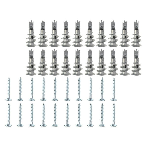 RUNROTOO 50 Sets Self Drilling Expansion Screws Zinc Alloy for Installation Tools
