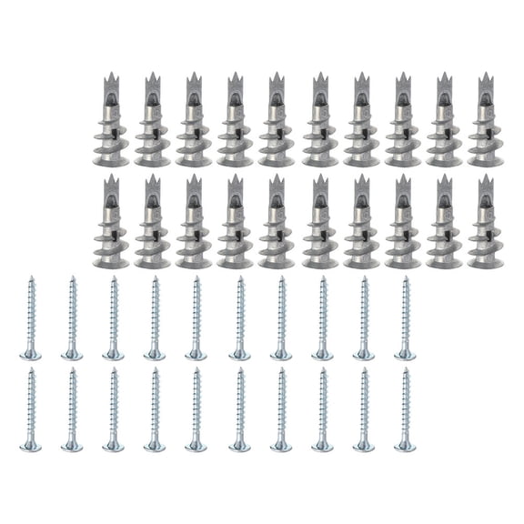 Healifty 50 Sets Self Drilling Screws Metal Anchors for Wall Lighting Installation