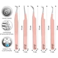 thumbnail image 4 of SIVOTE Pinces à Cils en Fibre pour Extensions de Cils, Lot de 5, Pêche – Diamond Grip, 4 of 5